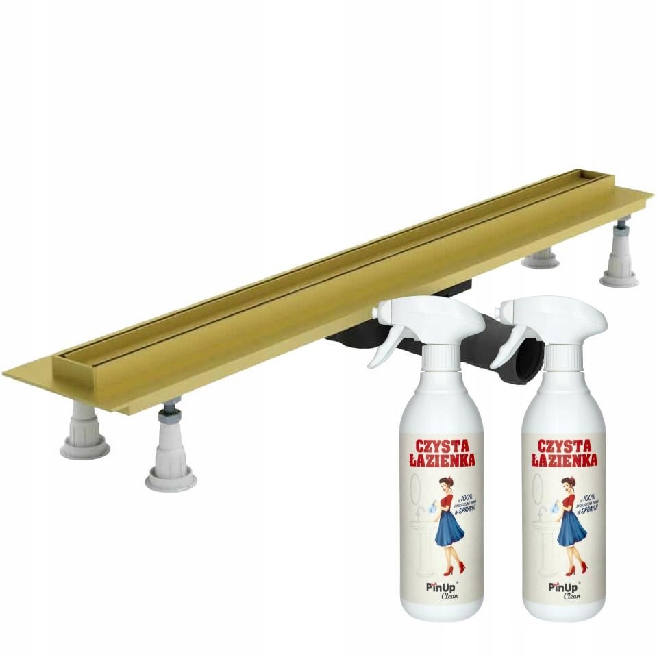 Odpływ liniowy prysznicowy podłogowy Gold 80 cm pianka czyszcząca PinUp