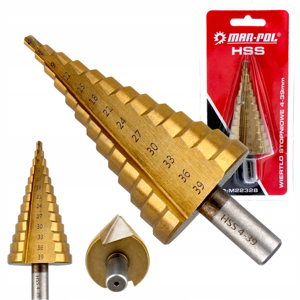 

Wiertło Stożkowe Metalu Stopniowe Tytanowe 4-39 mm