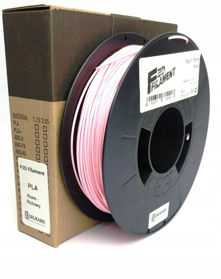 F3D Filament PLA Różowy Rose 0,2kg 1,75mm
