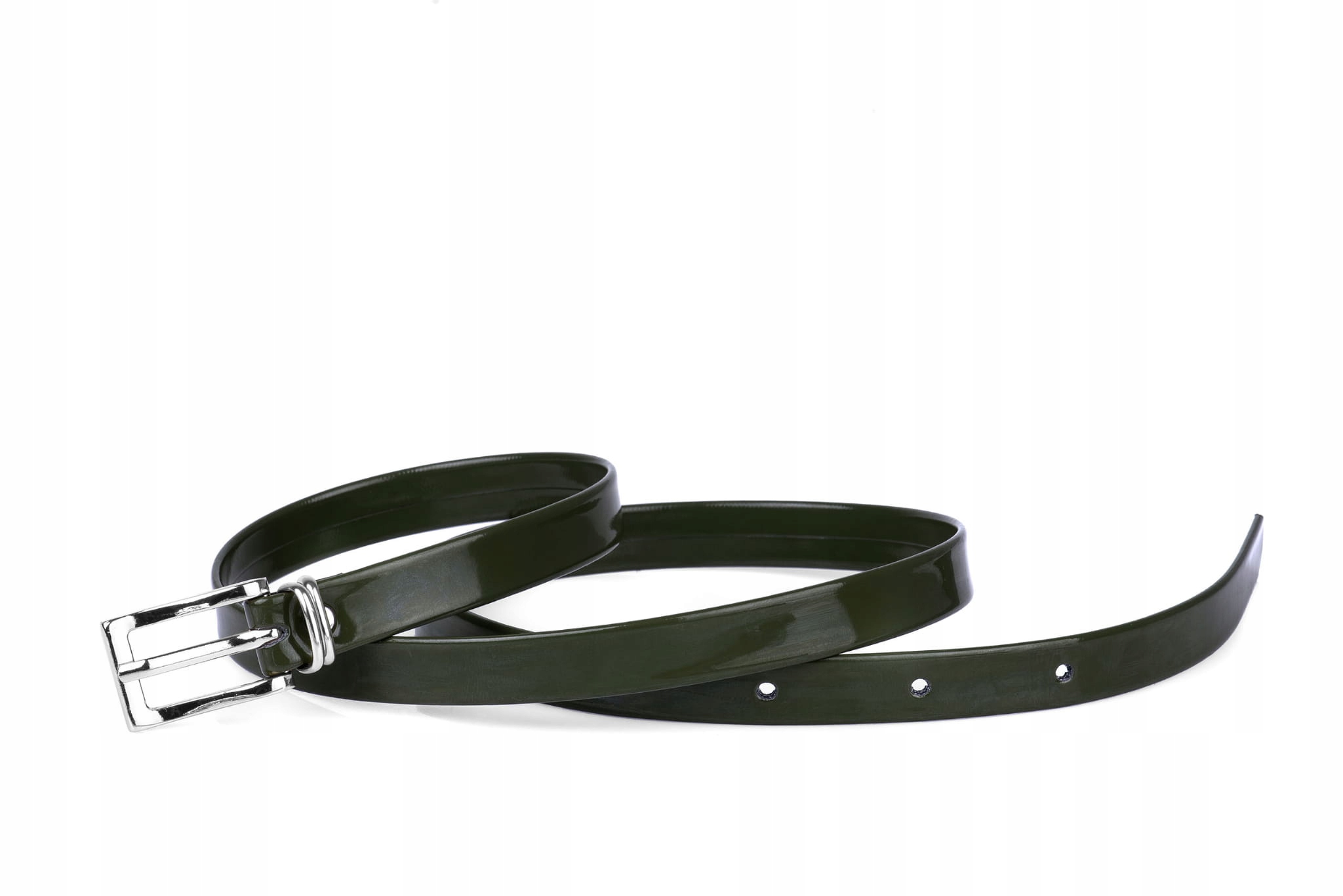 

Pasek damski klasyczny khaki lakier 1,5 cm