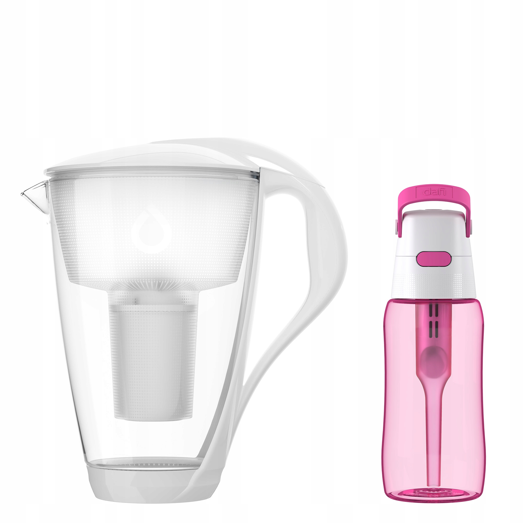 Skleněná konvice Dafi Bílá vložka Classic láhev Solid Flamingová 0,5 l