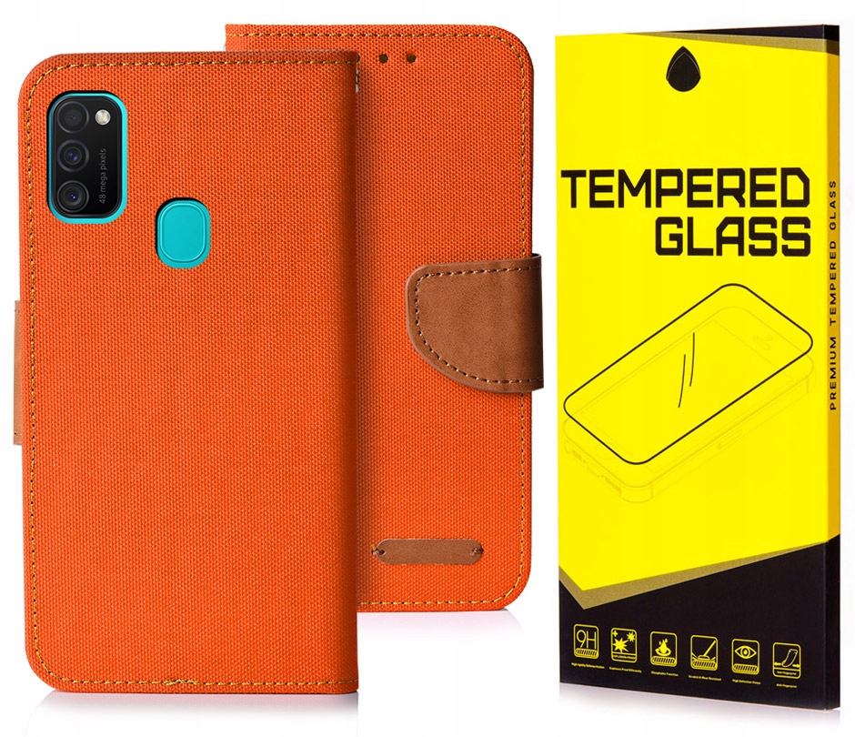 

Etui Portfel Canvas Do Samsung Galaxy M21 Szkło 9H