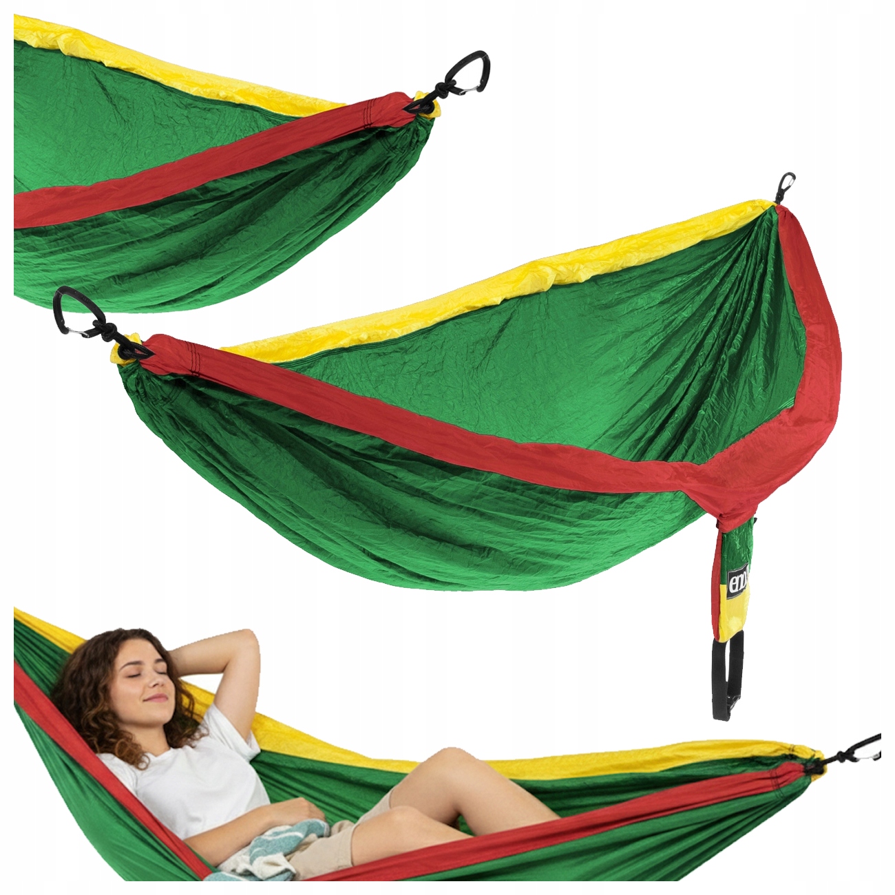 Eno 2-miestna turistická hojdacia sieť DoubleNest Rasta