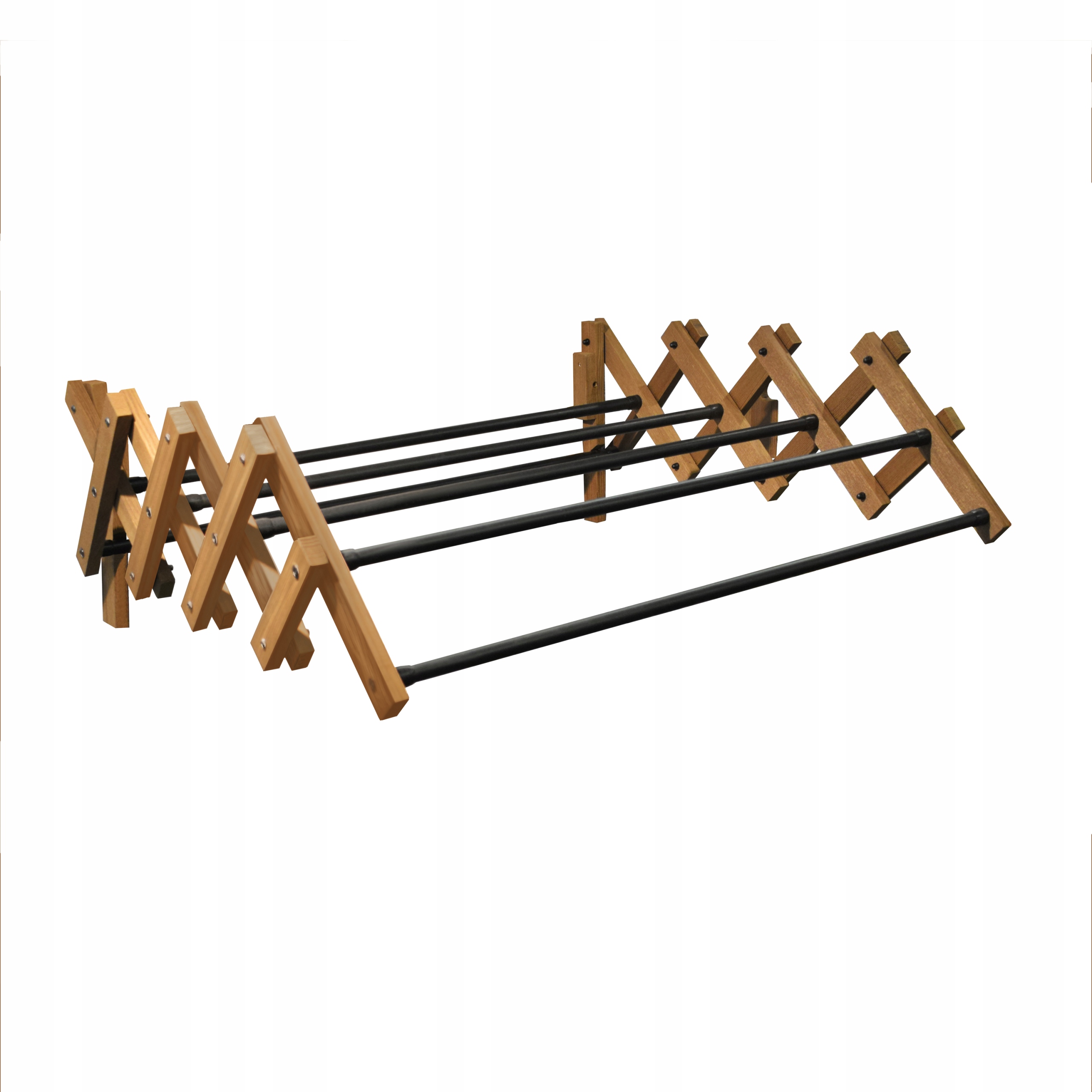 Dřevěný Harmonikový Sušák Na Prádlo Dřevo Ocel Skládací Roztahovací 60 CM