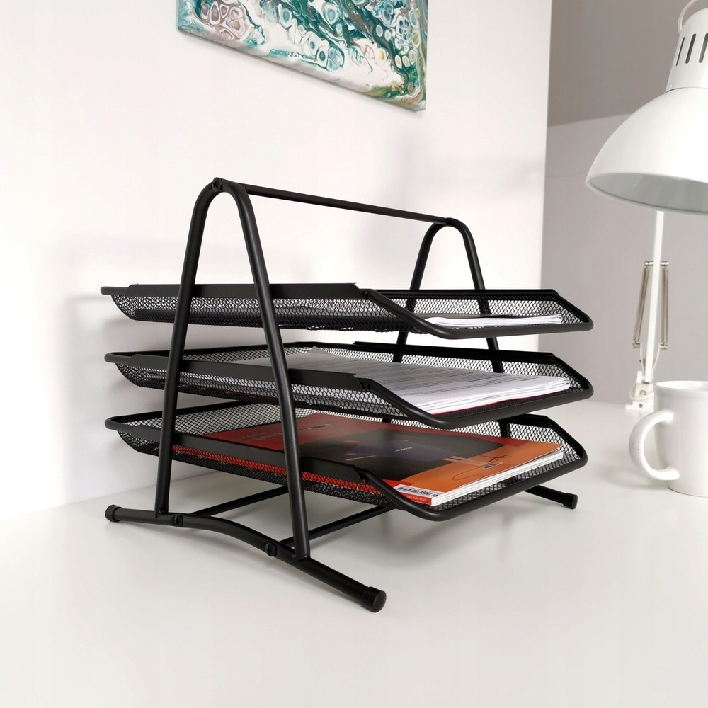 Zestaw 3 szuflad metalowych siatka czarny Marka D.rect