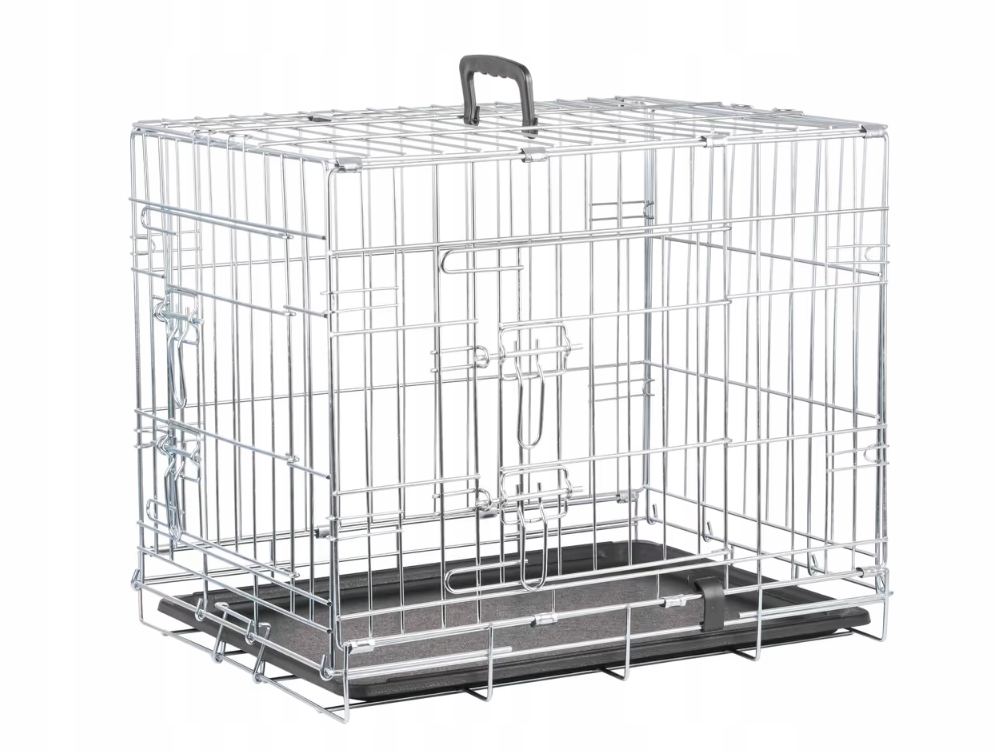 Kovová klec pro psa Flamingo Keo Silver S 43x63x49 Cm