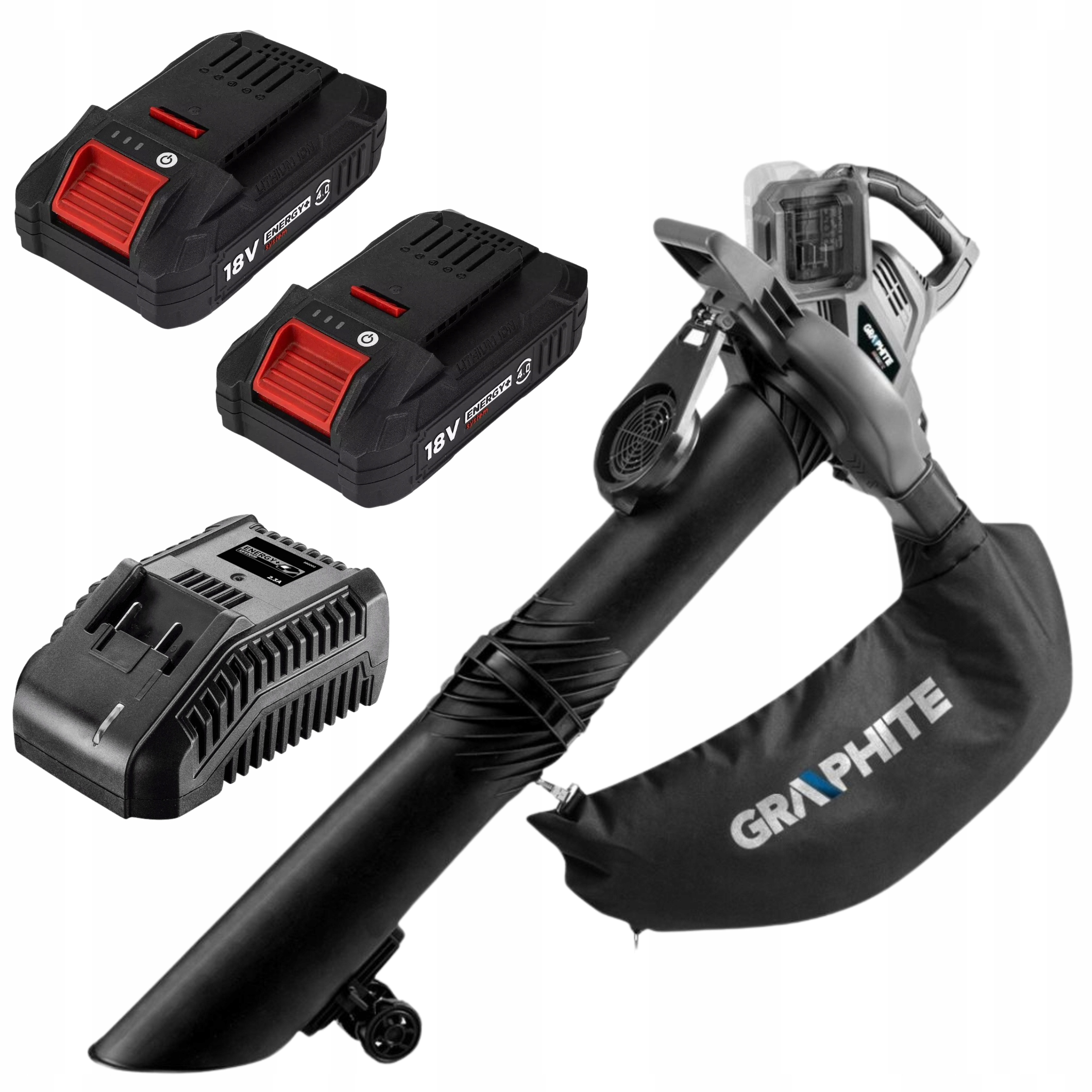 Odkurzacz Dmuchawa Do Liści 2x Akumulator 4 Ah Ładowarka