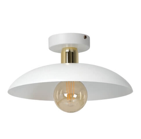 Ewilight Lampa sufitowa wisząca klosz Rami E27 biały/złoty