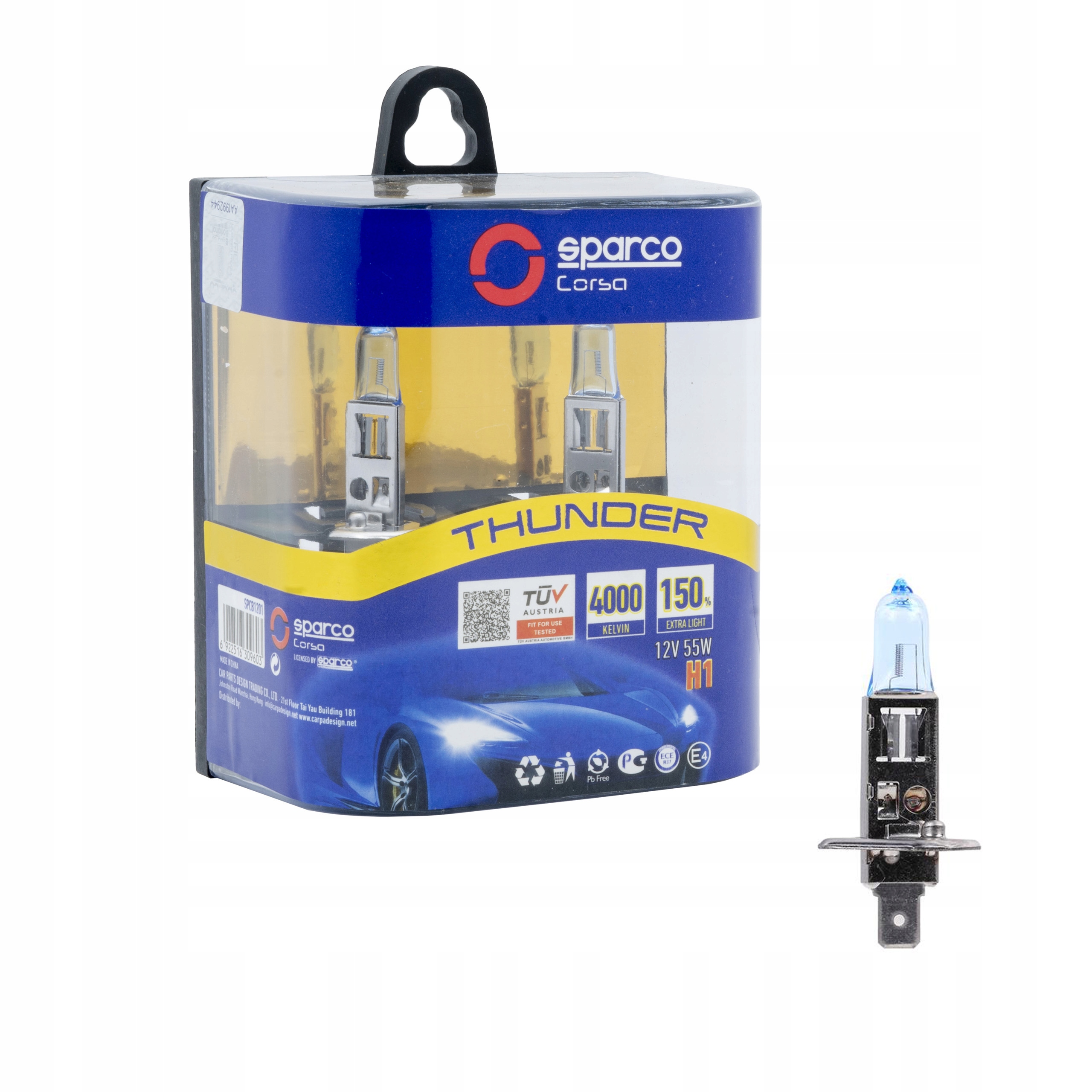 

Żarówki H1 +150% 12V 55W 4000K Sparco