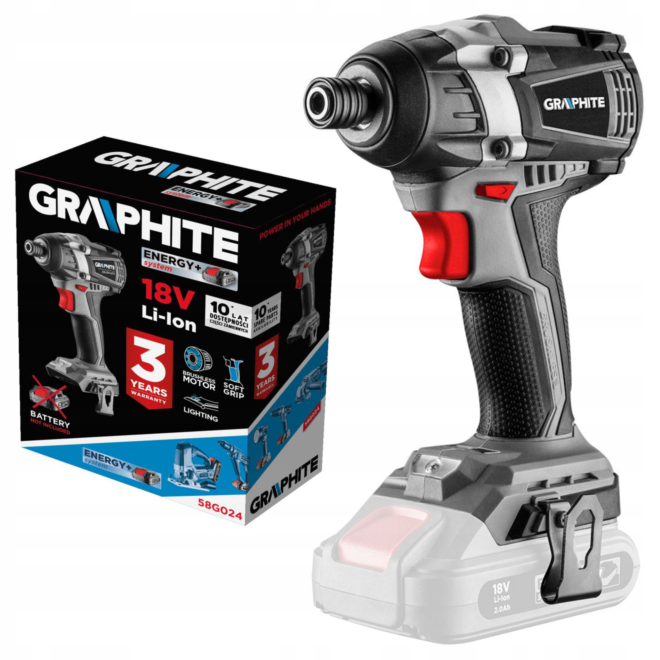 GRAPHITE ZAKRĘTARKA UDAROWA KLUCZ BEZSZCZOTKOWA AKUMULATOROWA 18V 3 BIEGI