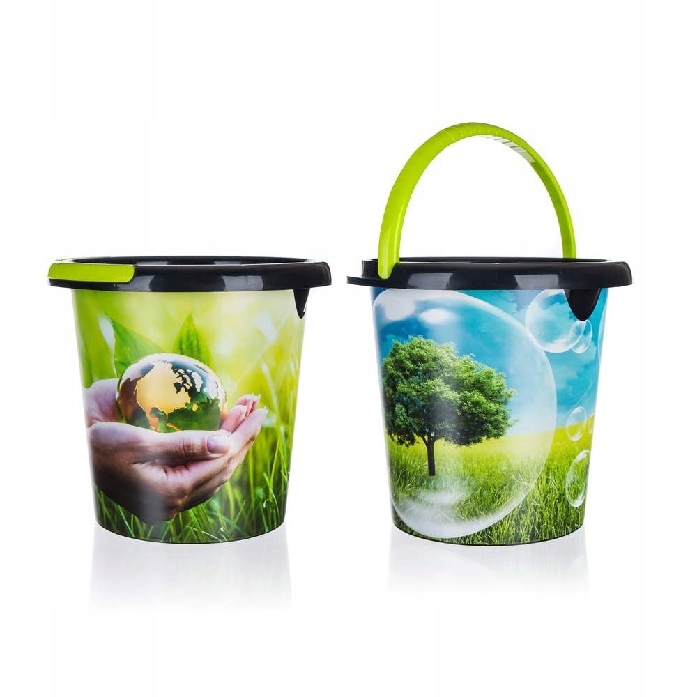 Levně Kbelík plastový Eco 10 l, mix dekorů, sada 5 ks