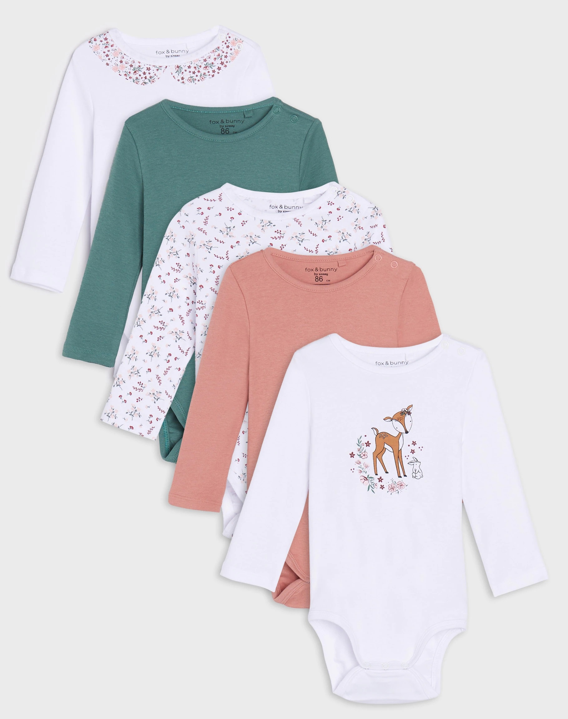 

Sinsay Body Długi Rękaw 5szt 0-3m 62m Sarna Zieleń