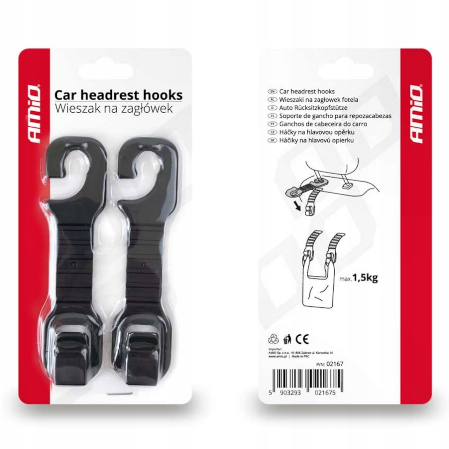 Wieszaki na zagłówek fotela Rodzaj wieszaki