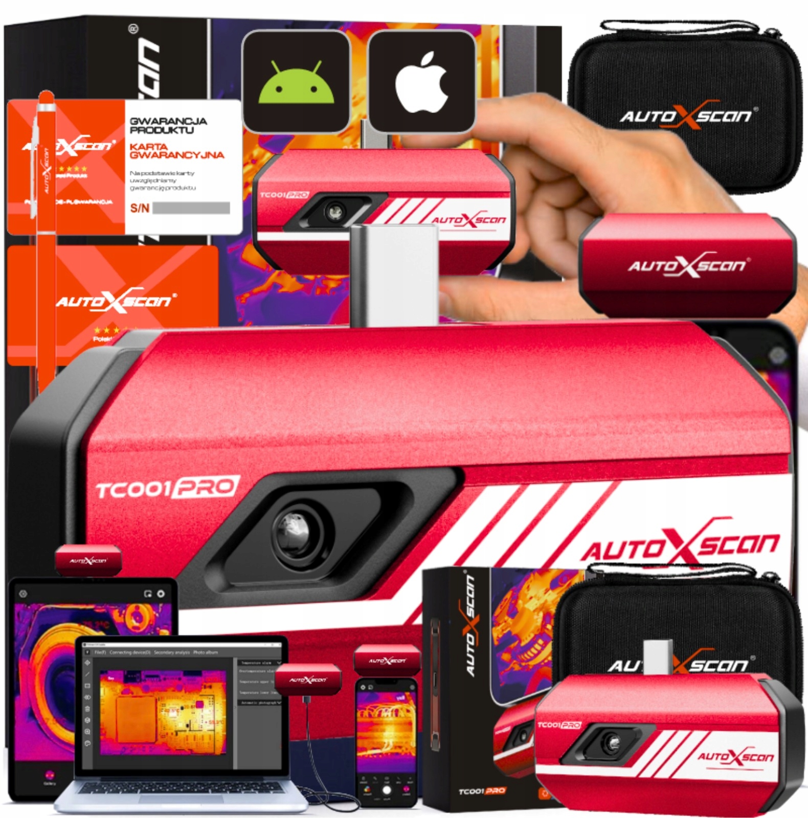 Termovizní kamera Usb C Android+iOS ligting TC001PRO-20 +550 Polština