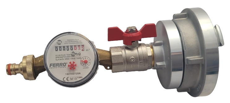 Redukcja hydrantowa z wodomierzem na wąż ogrodowy