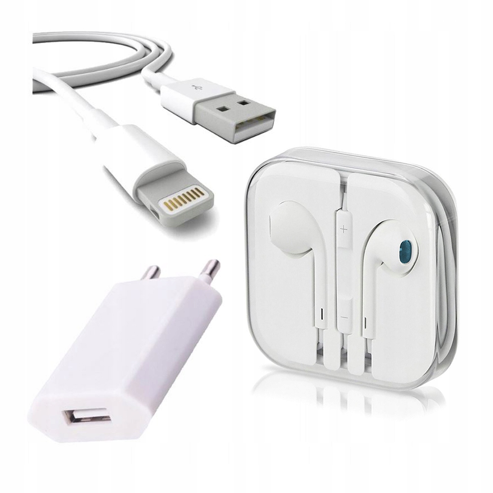 

Słuchawki Iphone 3.5 Jack Kabel Lighting Ładowarka