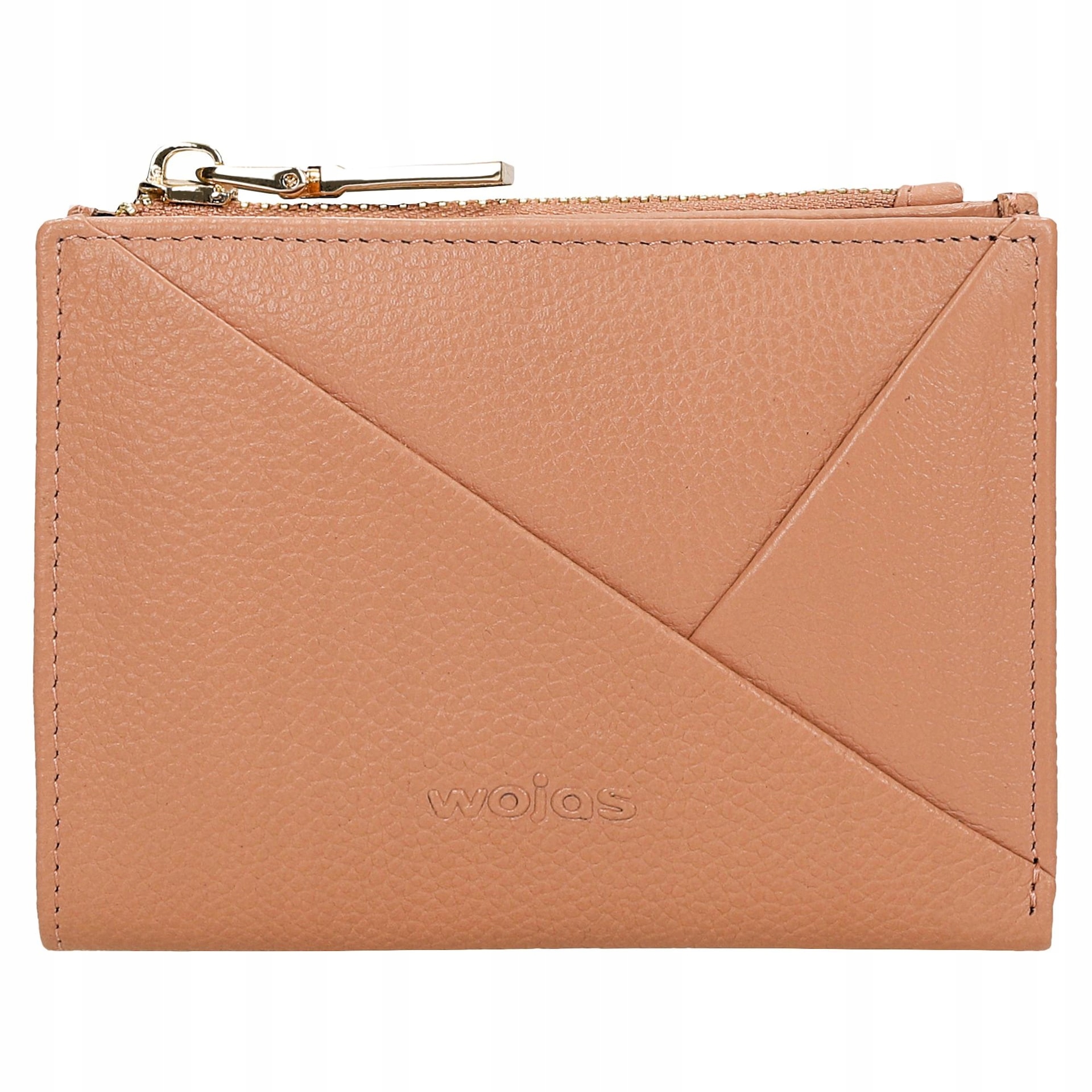 Dámská kožená peněženka malá geometrická Pravá Kůže béžová Wojas