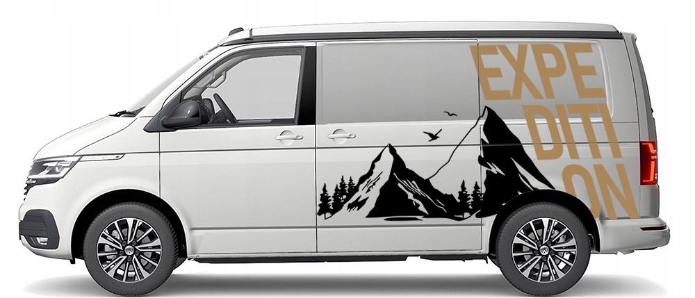 2x NAKLEJKA Grafika na kamper przyczepę EXPEDITION GÓRY MOUNTAINS 90x161 Producent MGDesign