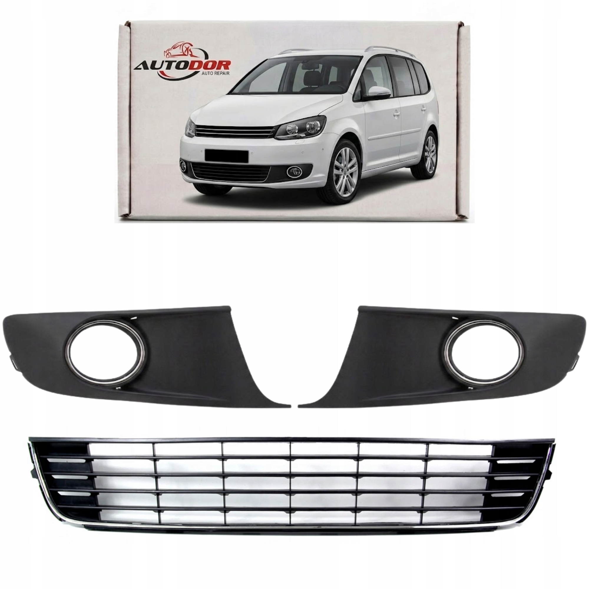 Volkswagen Caddy III Life Touran Atrapa V Nárazníku Střed Chrom Atrapy