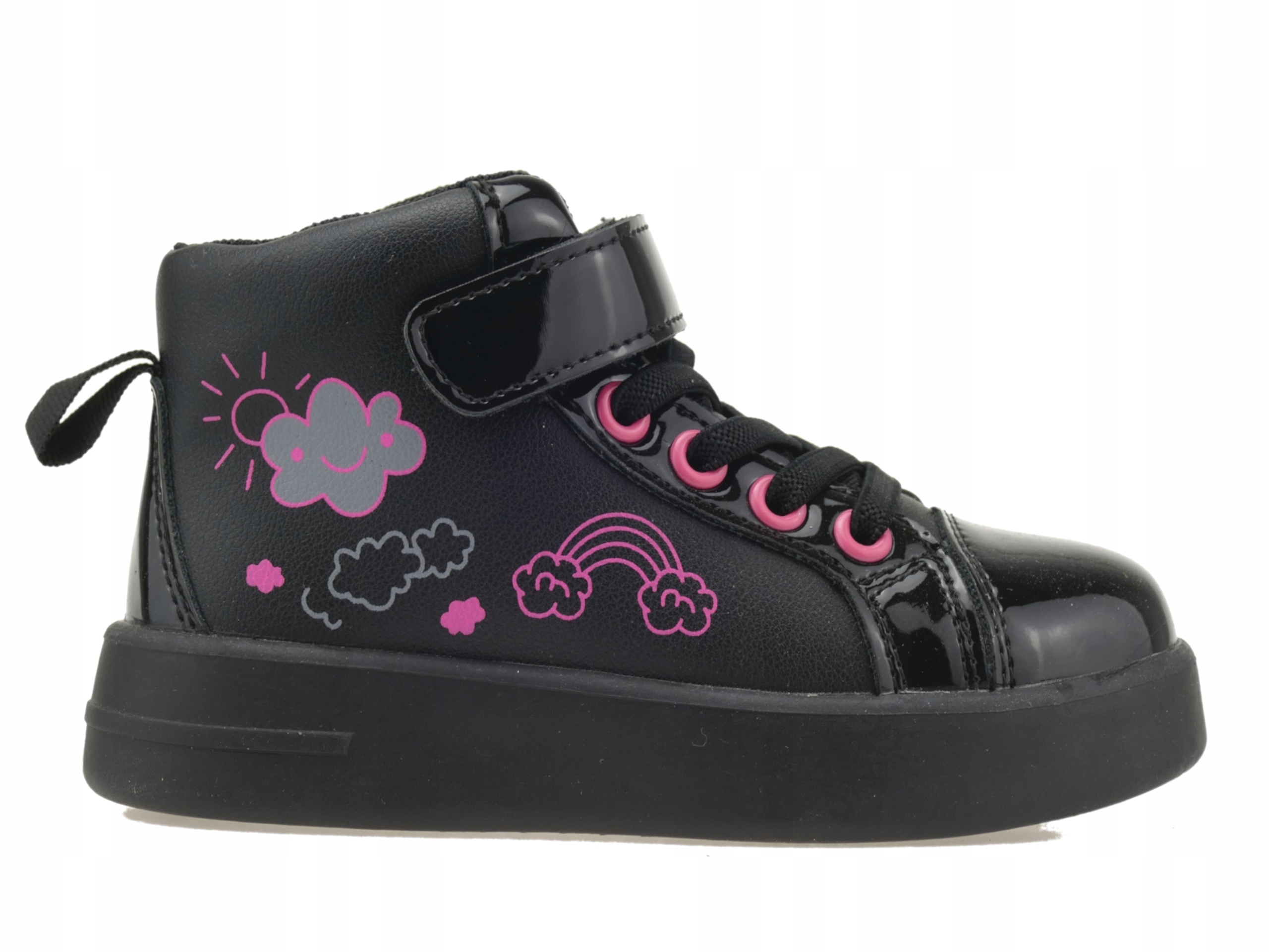 DZIEWCZĘCE TRZEWIKI PÓŁBUTY DZIECIĘCE BOTKI BUTY PRZEJŚCIOWE NA RZEPY R. 23 Kod producenta TC830 BLACK