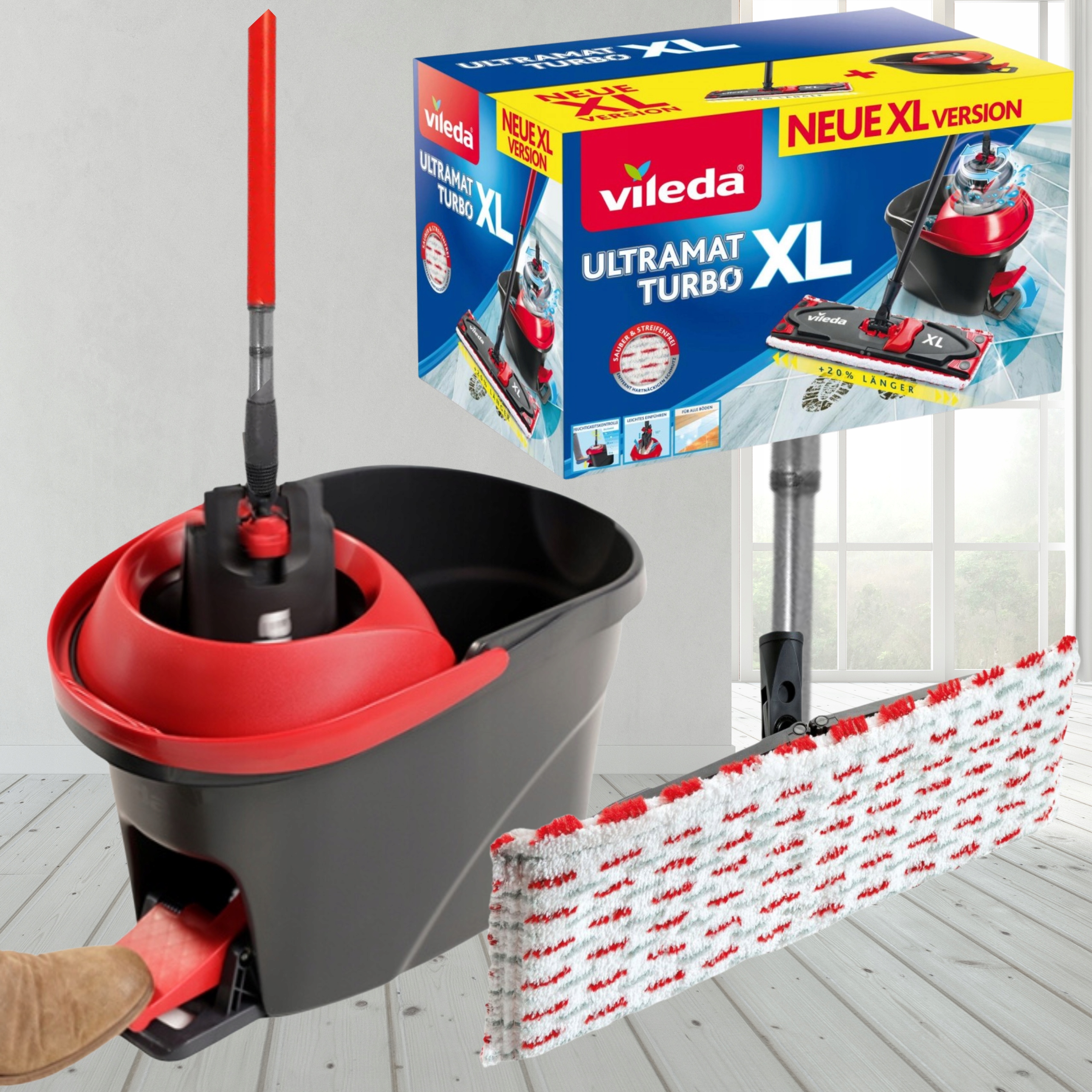 Mop Vileda Ultramax Turbo XL obrotowy płaski 42cm 10604297401 