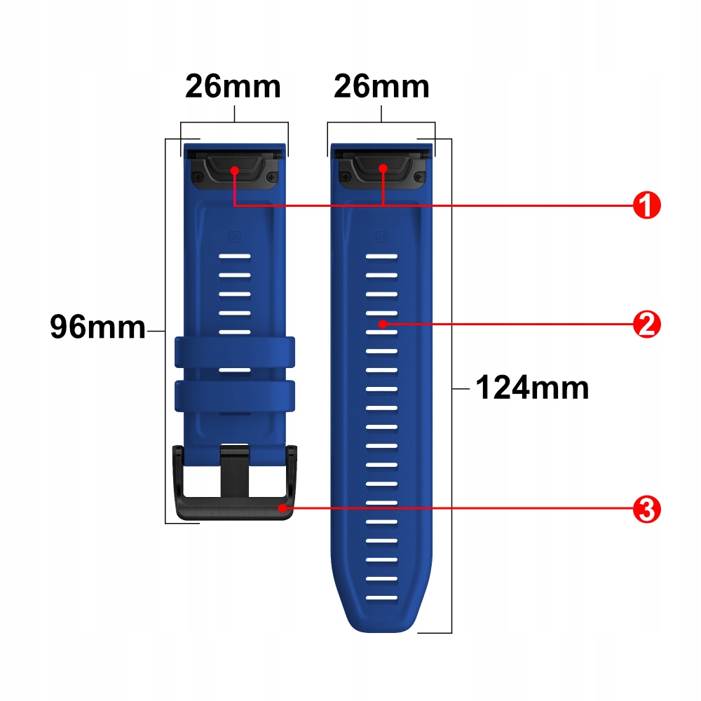 Silikonowy pasek premium QuickFit 26 mm do GARMIN Fenix 6X 7X Tactix Epix 2 Materiał paska guma