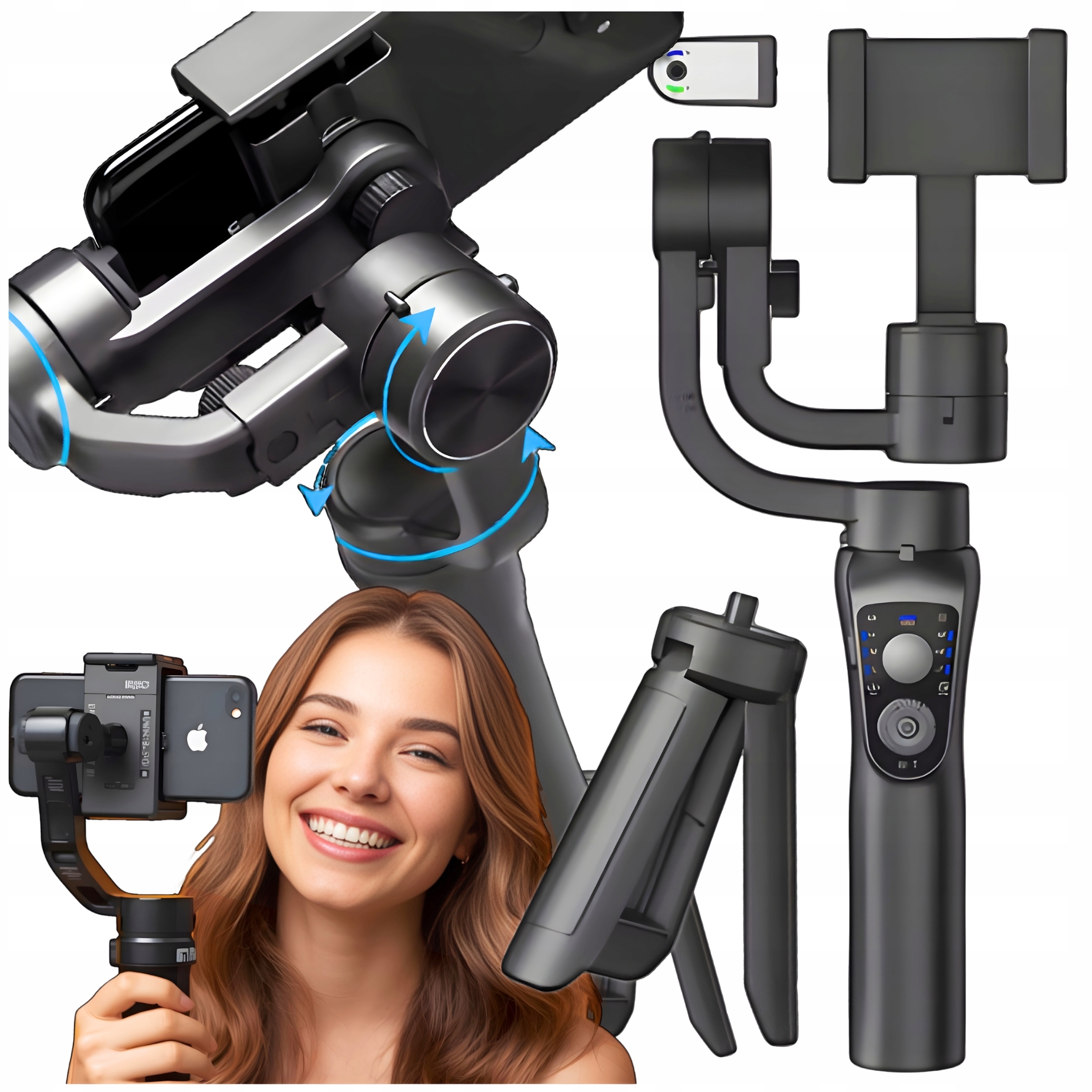 Gimbal Ręczny Stabilizator Automatyczny Elektroniczny Do Iphone Samsung