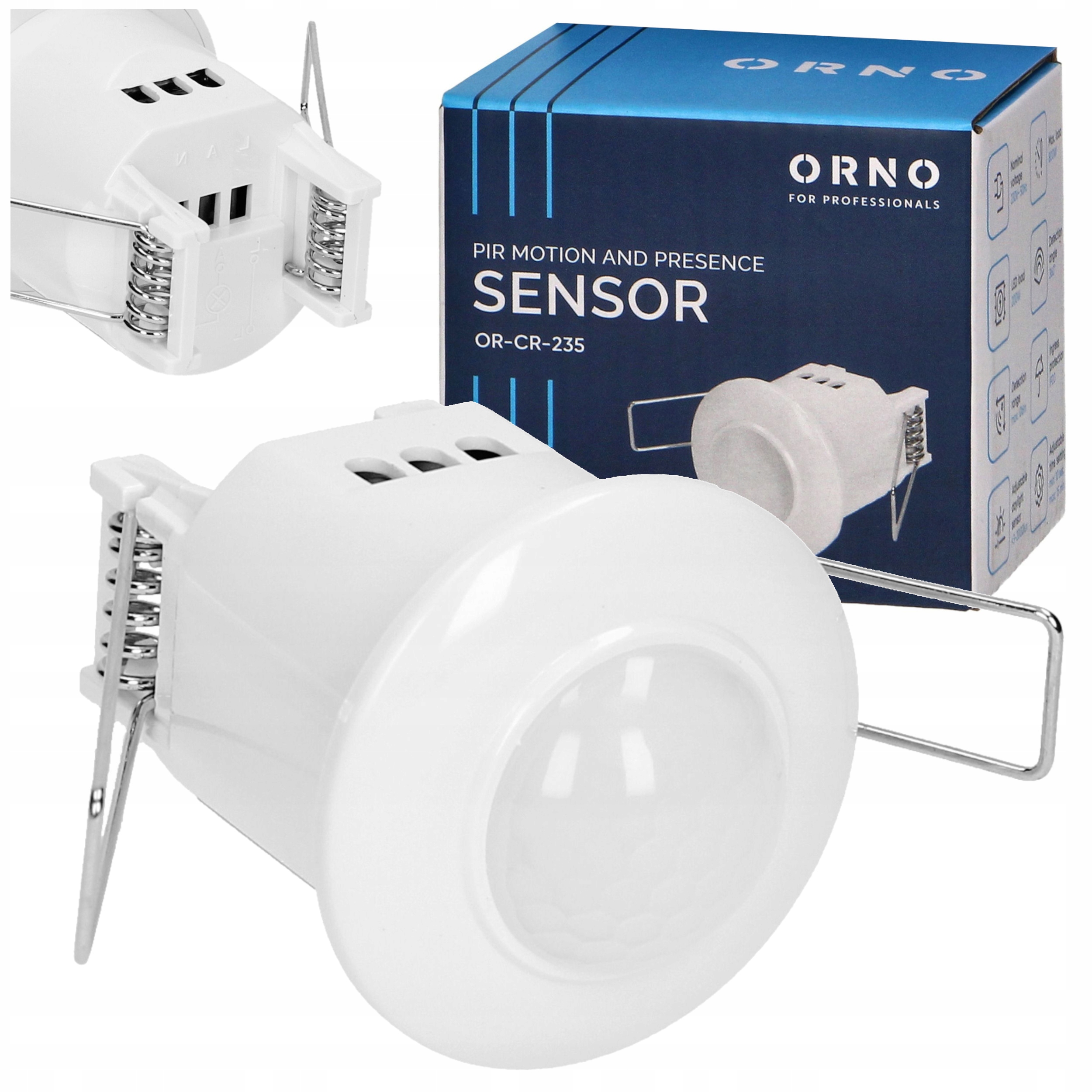 Mini Czujnik Ruchu Sufitowy Podtynkowy PIR LED Do Sufitów Podwieszanych 360