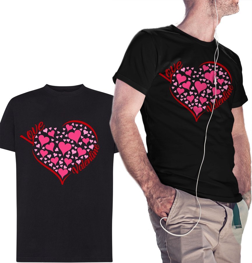 

Koszulka dla niego Love Valentine, czarna 3XL