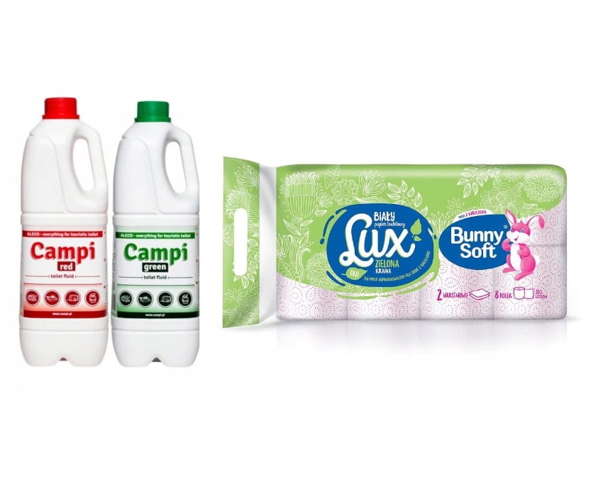 Zestaw płynów do toalety turystycznej 2x2L+papier