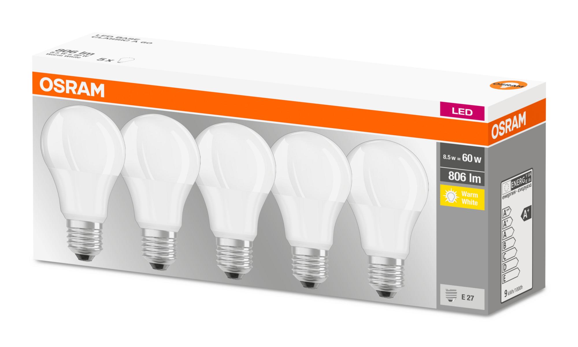 

Żarówka Led Osram E27 8.5W 2700K zestaw 5 szt.