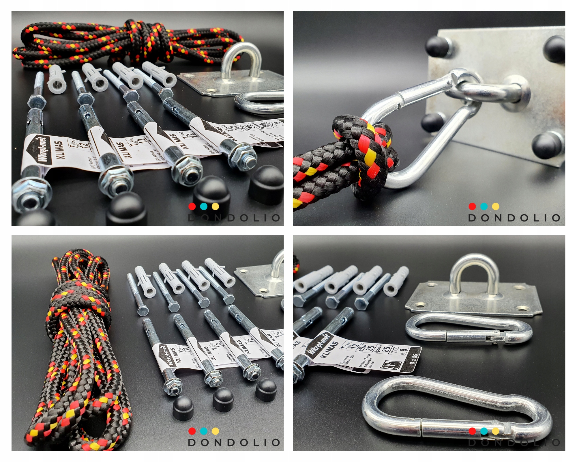 Mocowanie hak uchwyt na hamak huśtawka ZESTAW LINA Kod producenta ZESTAW MONTAŻOWY BP7