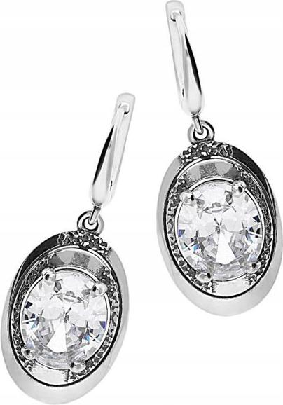 Stříbrné náušnice 925 Oválné Se Zirkony 7,60 g jako dárek pro ženu