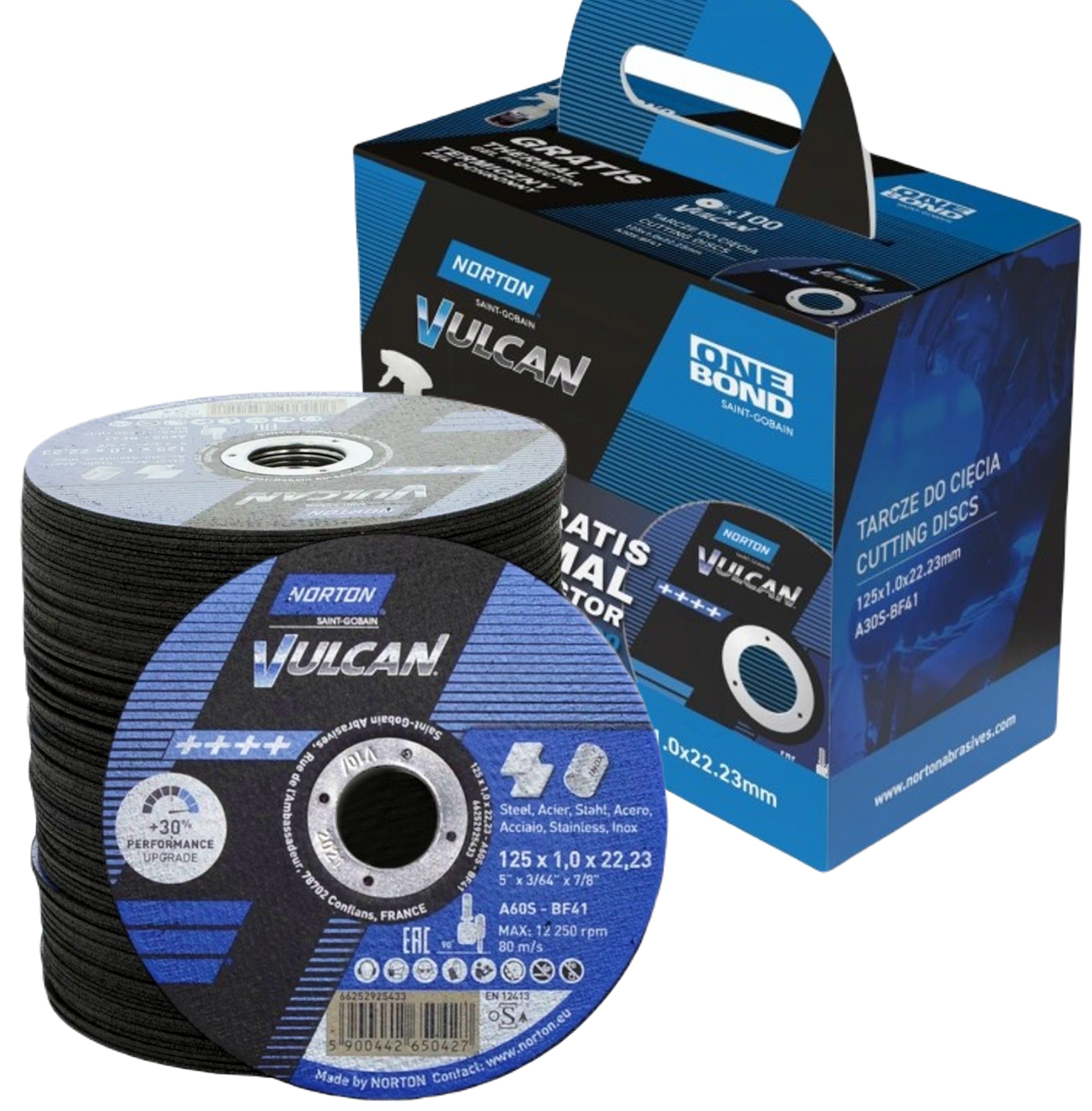 TARCZA DO CIĘCIA METALU STALI NORTON VULCAN 125x1 100szt