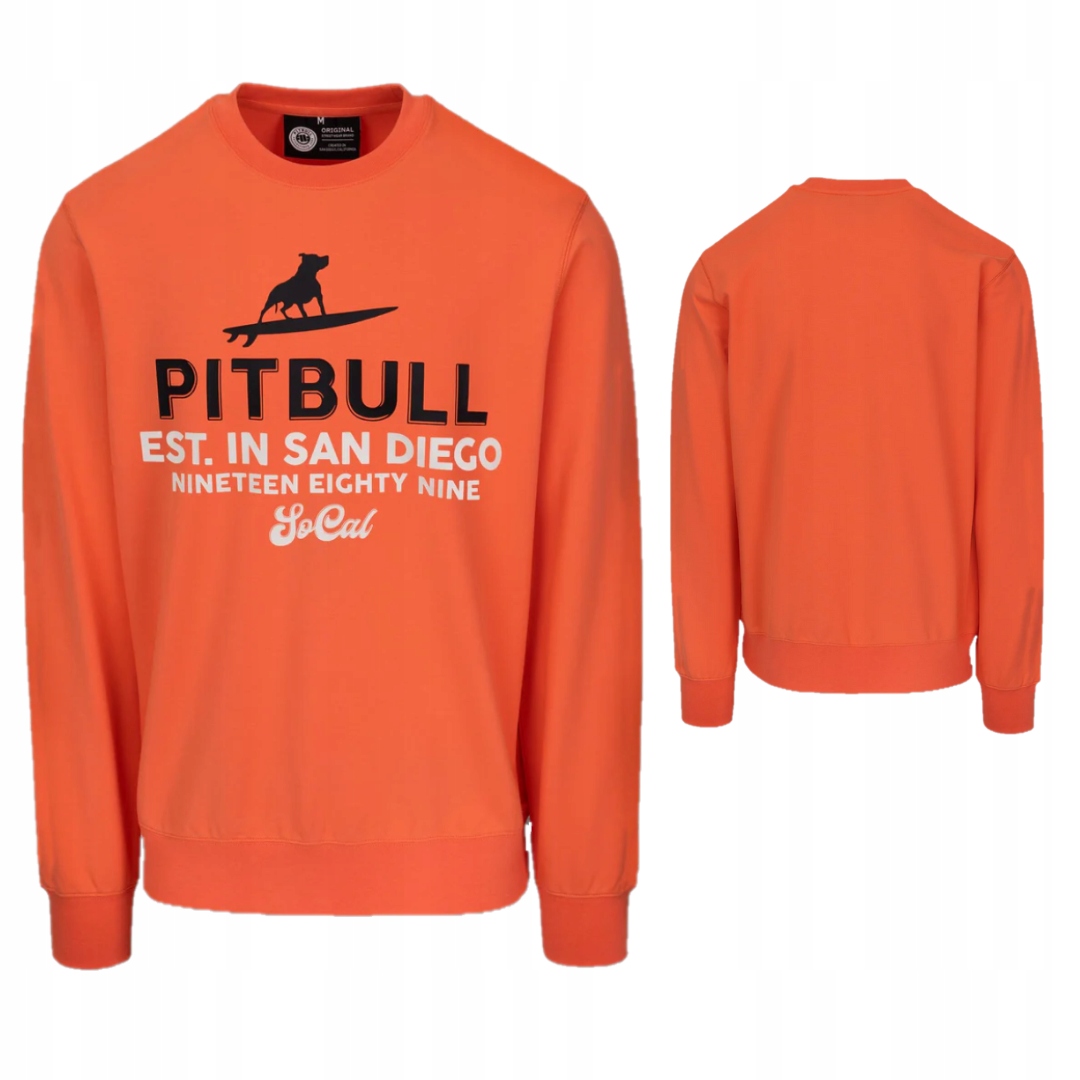 Pitbull West Coast Pánská Mikina Crewneck Surfing Dog Oranžová L