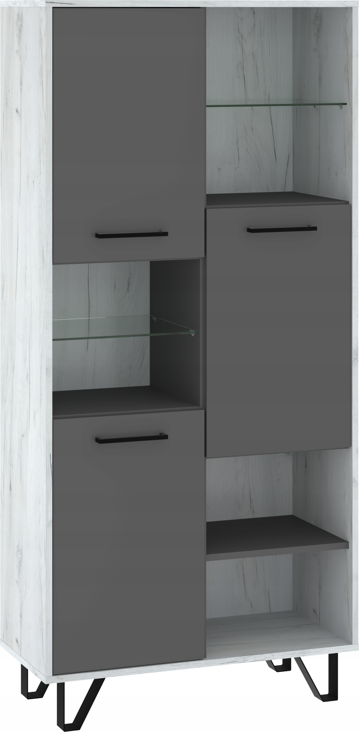 Regál Boss 3D BOS-11 craft bílý grafit 80 cm