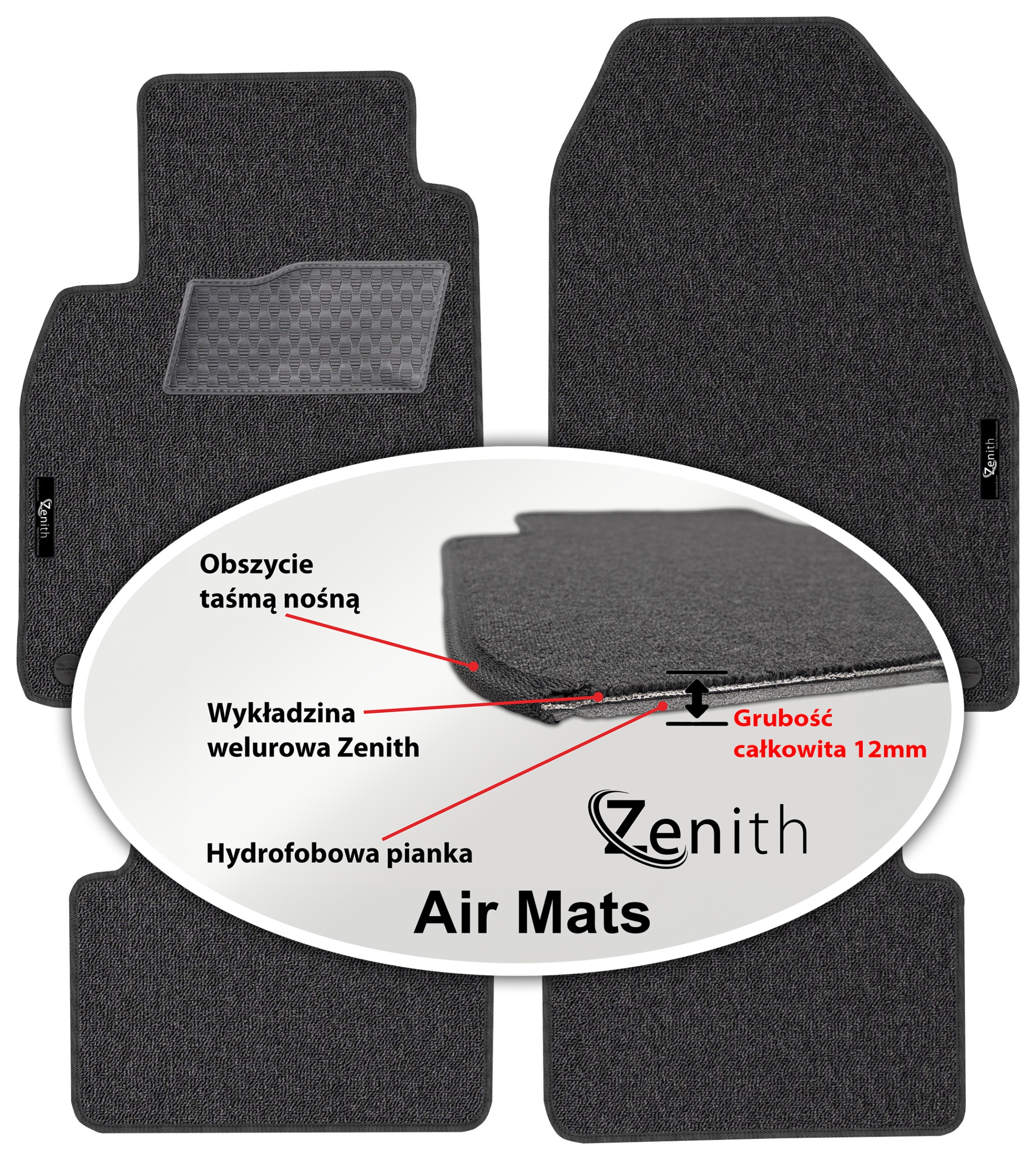 Saab 9-3 II 2002-2007 Velurové koberce do auta Zenith Air Mats