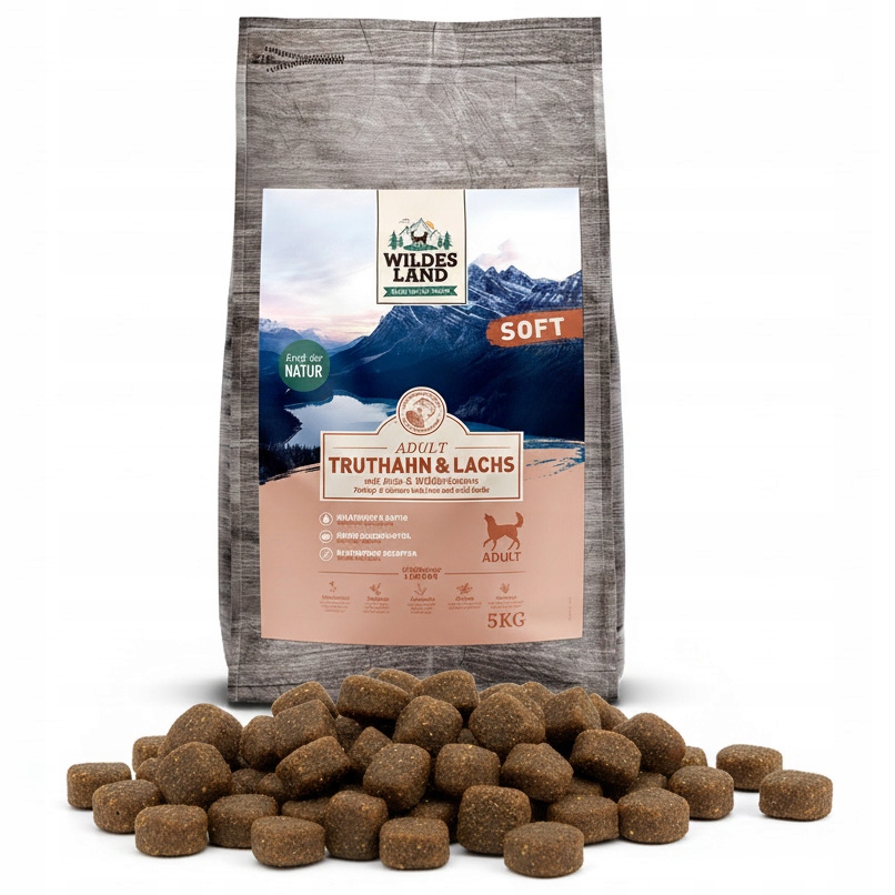 Wildes Land Dog Semi-Moist krůta s lososem a rýží 5 kg krmivo psy