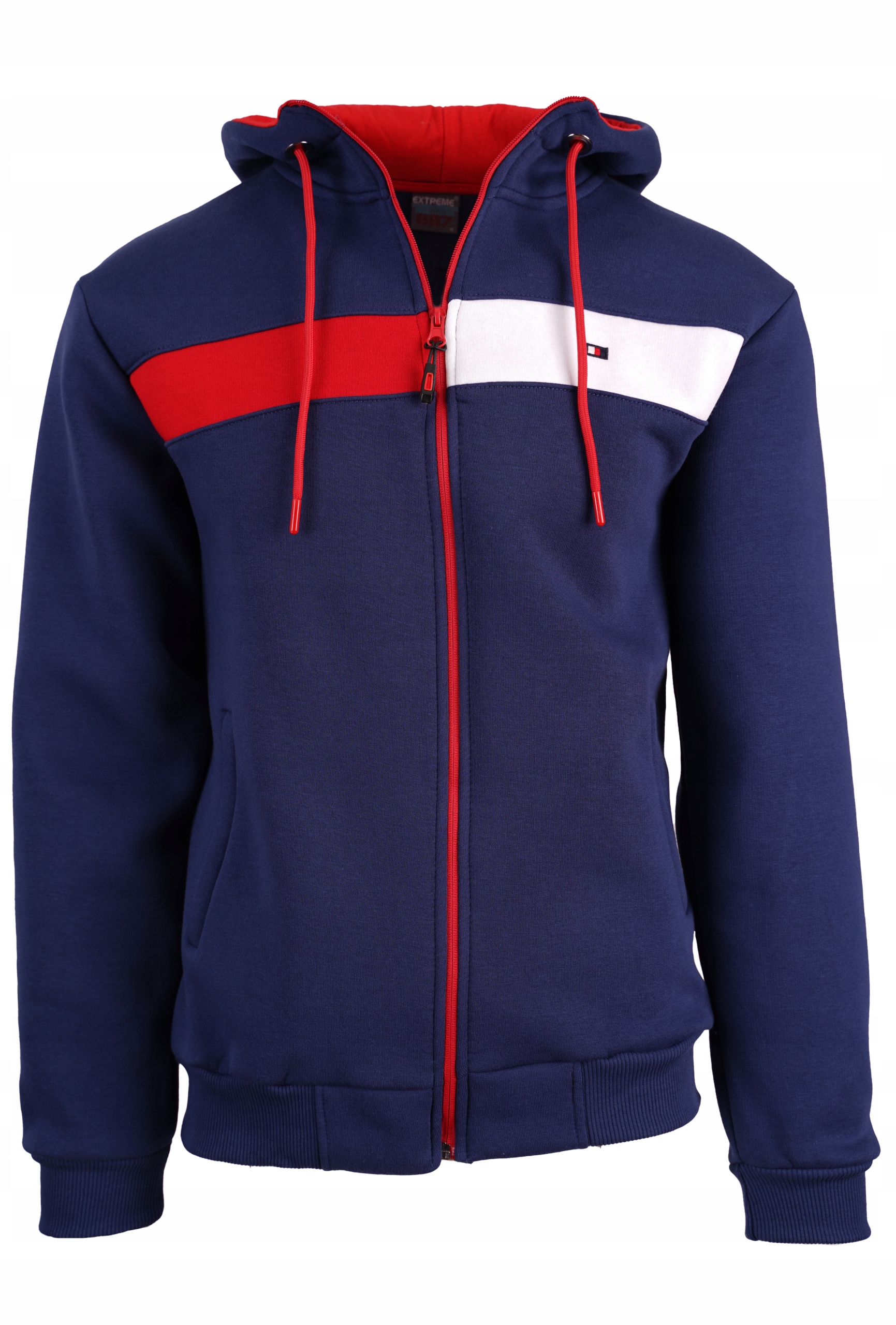 

Bluza Męska Rozpinana Z Kapturem Niebiesk Gruba XL