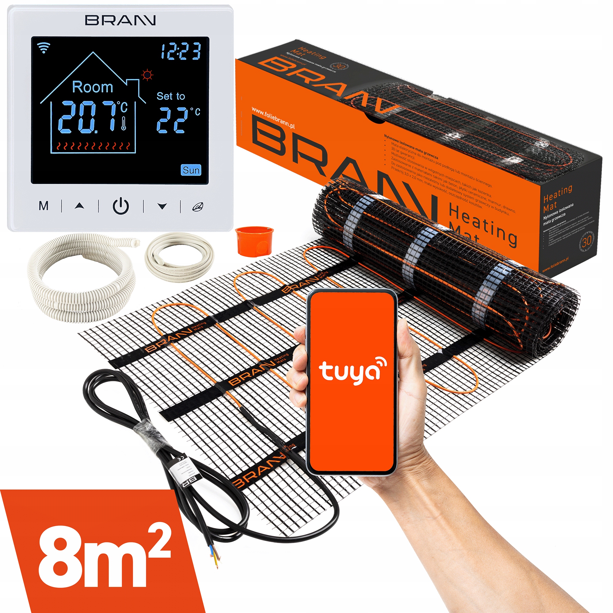 Mata Grzewcza grzejna sterownik termostat 8m2 BC400-E Biały Wifi