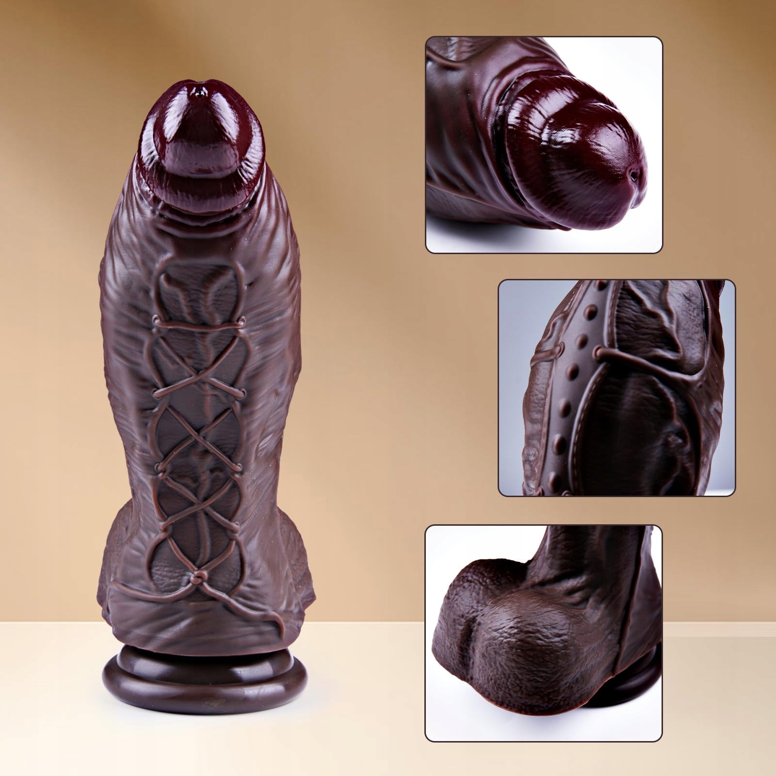 SCHWARZER Silikonowy Dildo 6.7cm 17.5cm Realistyczny Analny Z Przyssawką — miniatura 7