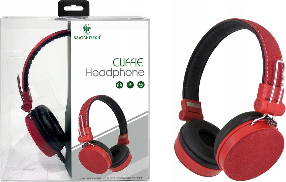 Słuchawki nauszne z mikrofonem SAATCHITECH Cuffie Headphone KHM-229