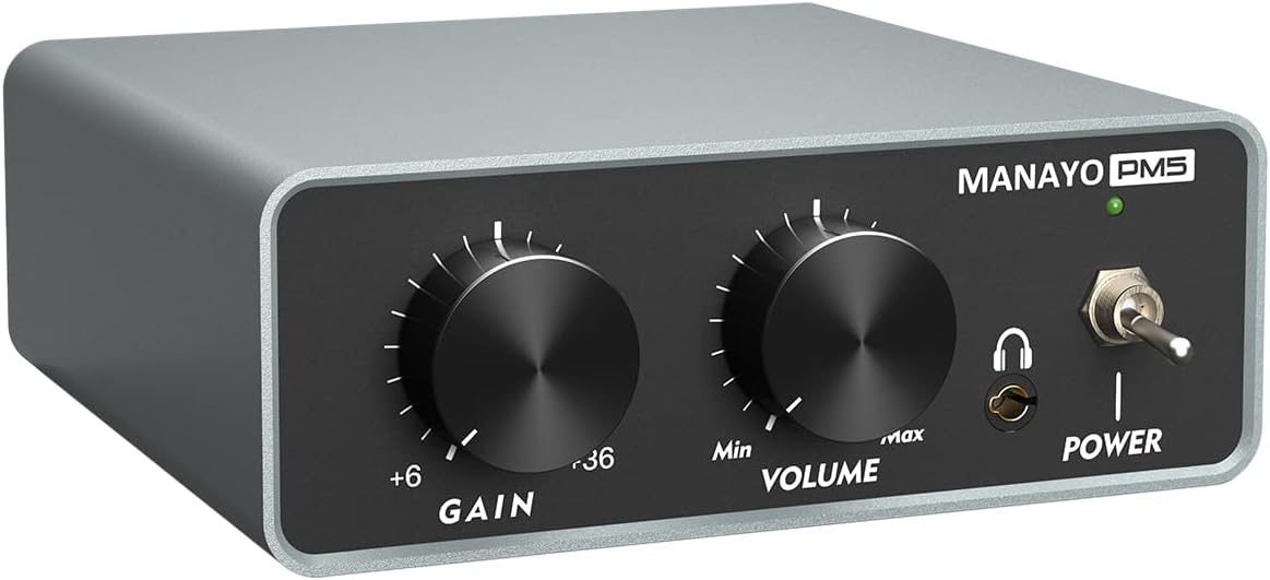 Gramofonový Zesilovač Manayo PM5 Nastavitelný 6-36 Db Rca Kompaktní