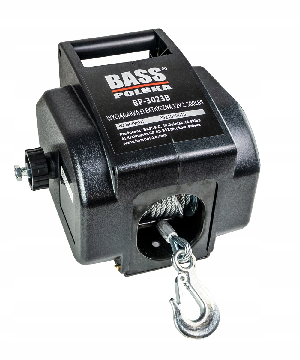 BASS WCIĄGARKA ELEKTRYCZNA HAK SPRZĘGŁO PILOT 12V Producent Bass
