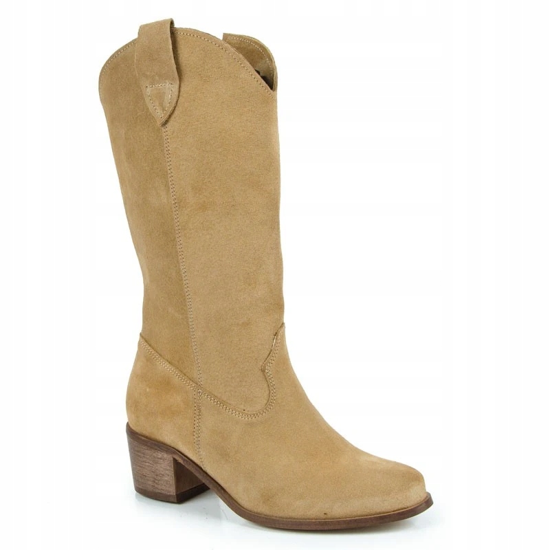 Laroni 3320/G Kozačky Kostka Kůže Semiš Béžová 38