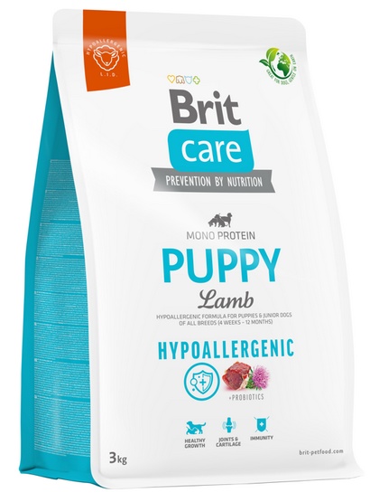 Zdravé, hypoalergenní krmivo pro štěňata Brit Care Jehněčí a rýže 3 kg