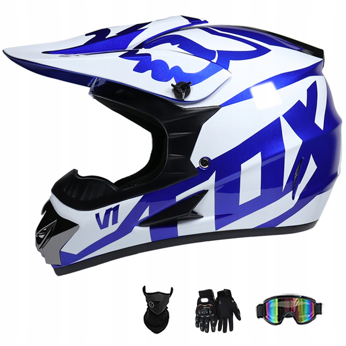 Motocyklová Přilba Lehká Enduro Quada Brýle Rukavice Maska XL