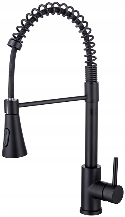 

Czarna bateria kuchenna kran z elastyczną wylewką