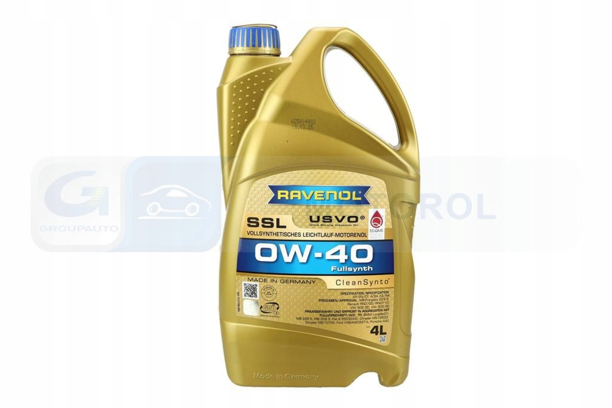 Motorový olej Rav Ssl Sae 0W40 4L Ravenol