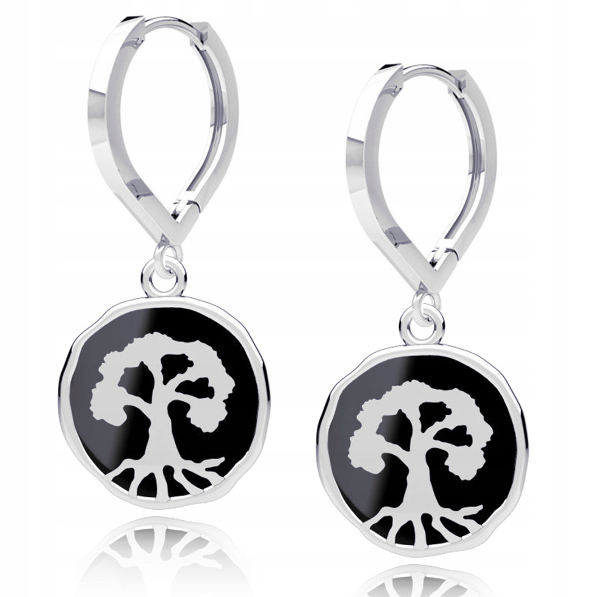 Dřevo Života Náušnice na anglickém biglu stříbro 925